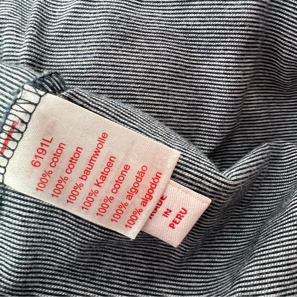 Lacoste live collared shirt striped navy white logo crocodile front milkmaid y2k - Picture 10 of 10